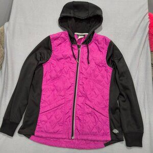 Dickies Performance Quilted Hoodie Jacket Pink & Black – Women’s L